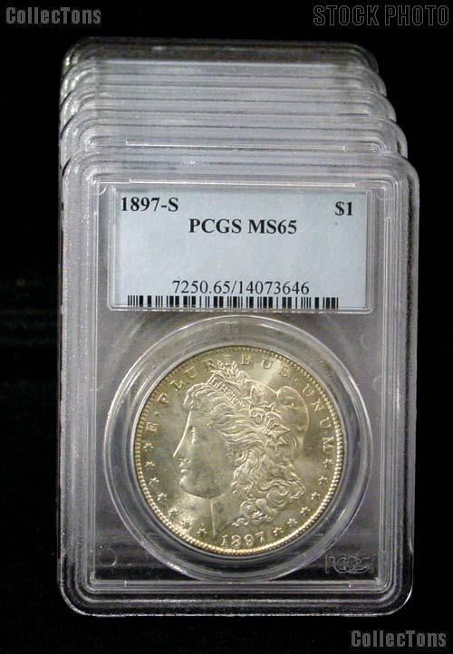 1897-S Morgan Silver Dollar in PCGS MS 65