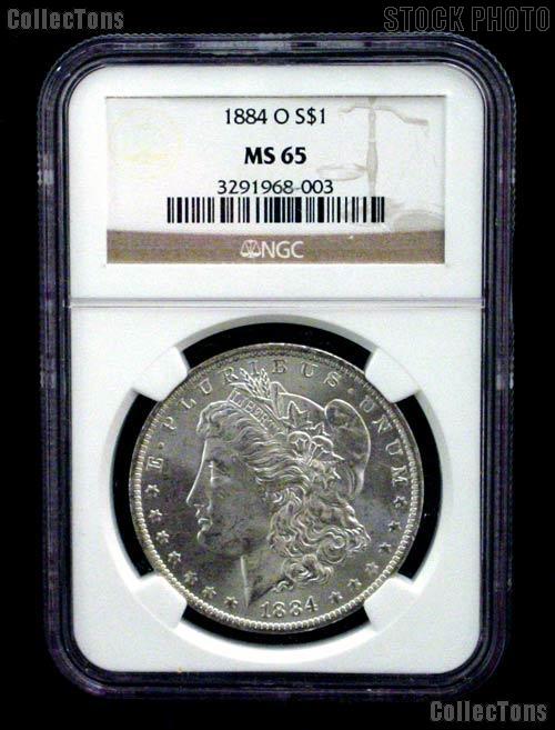 1884-O Morgan Silver Dollar in NGC MS 65