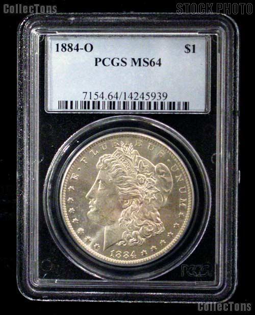 1884-O Morgan Silver Dollar in PCGS MS 64