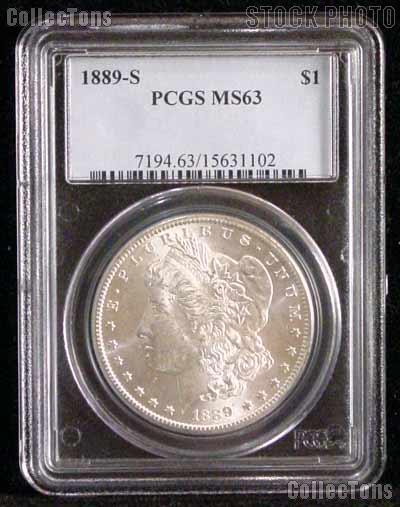 1889-S Key Date Morgan Silver Dollar in PCGS MS 63