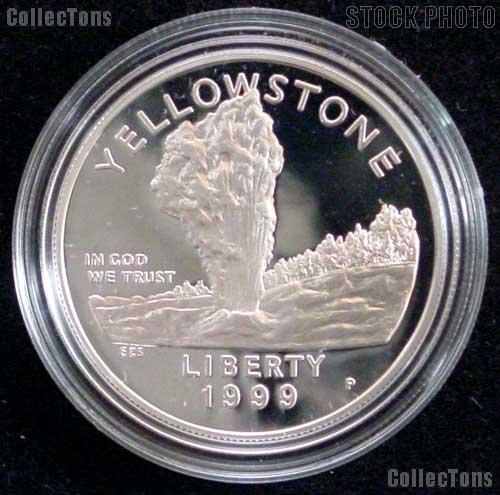 1999-P Proof Yellowstone Commemorative Silver Dollars