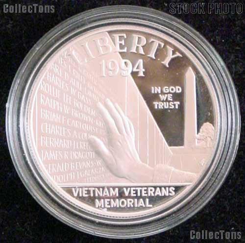 1994-P Proof Vietnam Veterans Memorial Commemorative Silver Dollars