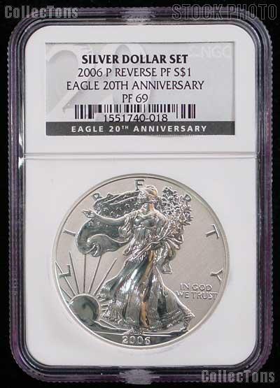 2006-p American Silver Eagle Dollar Reverse Proof In Ngc Special Label 