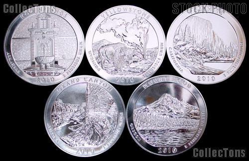 America the Beautiful 5 oz Silver Bullion Coin Set (5 Coins)