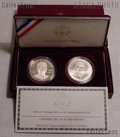 1998-s Robert F. Kennedy Commemorative 2 Coin Set Uncirculated (bu 