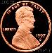 1997-S Lincoln Memorial Penny Lincoln Cent Gem PROOF RED Penny