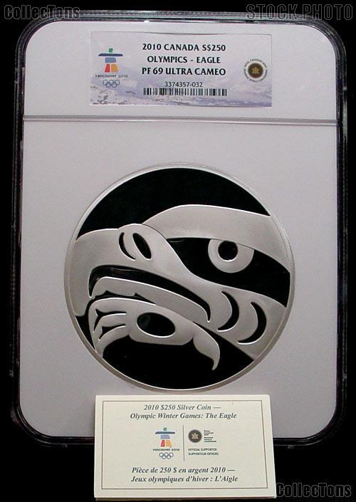 2010 Canada Olympics Eagle 1 Kilo Silver Coin S$250 in NGC PF 69 ULTRA CAMEO