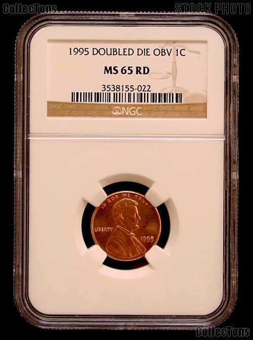 1995 Doubled Die Obverse DDO Lincoln Cent in NGC MS 65 Red