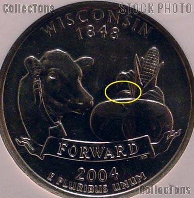 2004-D "Extra Leaf Low" Wisconsin State Quarter in NGC MS 66