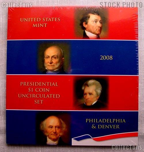 2008 Presidential Dollar Coin Uncirculated P & D Set 8 Coins - Sealed from US Mint