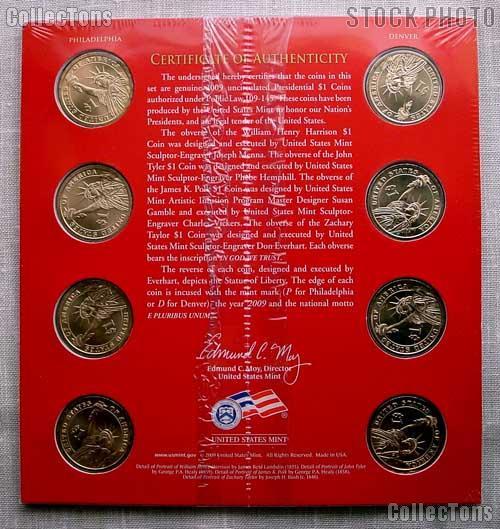 2008 Presidential Dollar Coin Uncirculated P & D Set 8 Coins - Sealed from US Mint