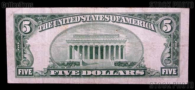 Five Dollar Bill Green Seal FRN Series 1934 US Currency