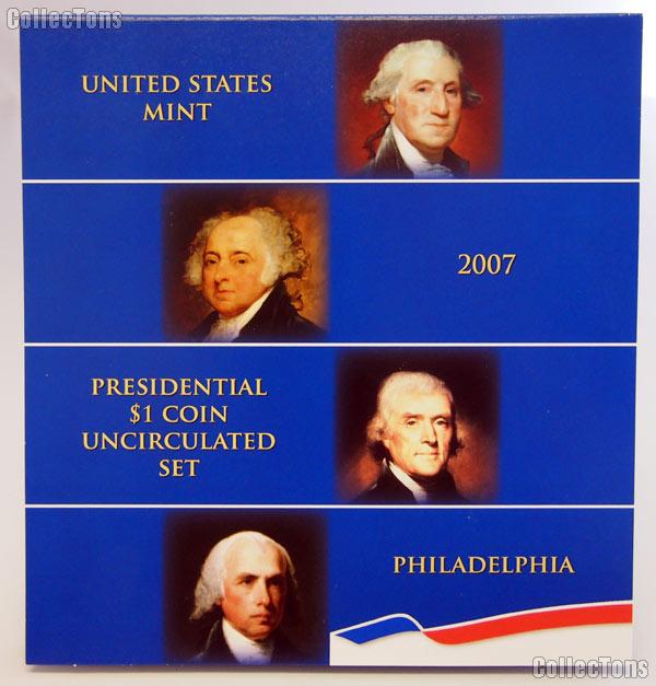 2007 Presidential Dollar Coin Uncirculated Philadelphia (P) Set 4 Coins - From US Mint