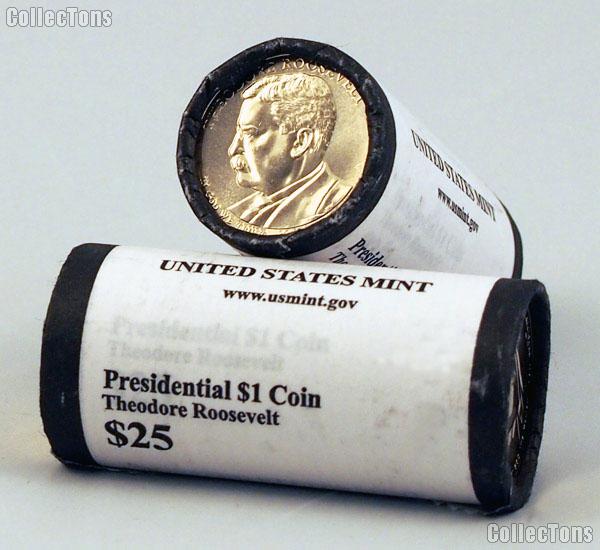 2013 P & D Theodore Roosevelt Presidential Dollar Mint Rolls GEM BU 2013 Roosevelt Dollars