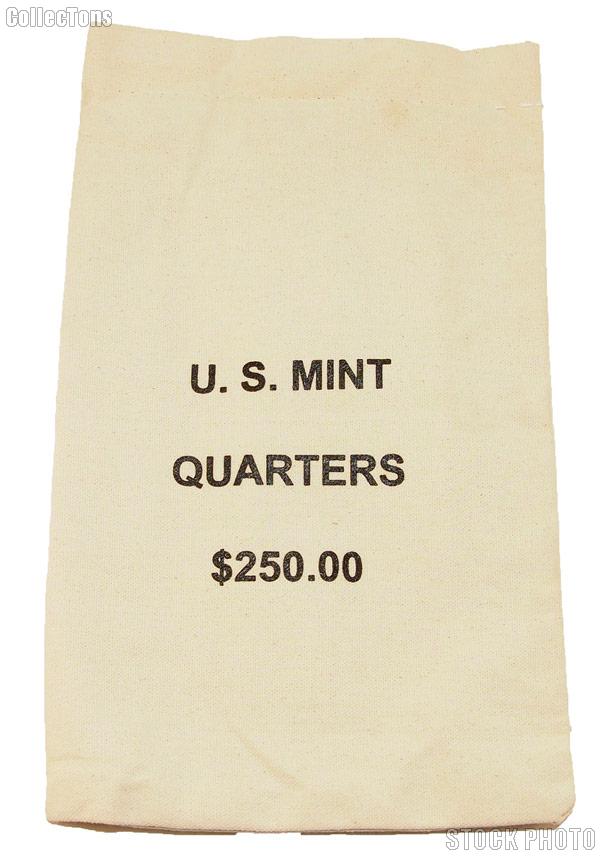 Official US Mint $250 QUARTERS Canvas Money / Coin Bag