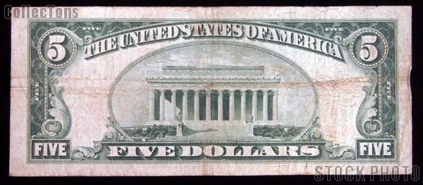 Five Dollar Bill National Bank Note Brown Seal US Currency Good or Better