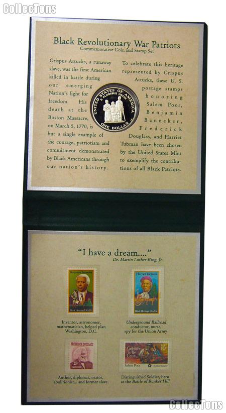 Black Revolutionary War Patriots Commemorative Coin and Stamp Set