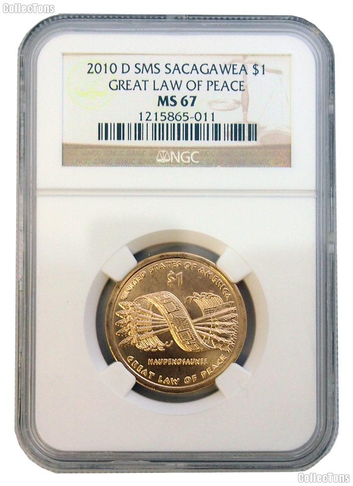 2010-D Sacagwea SMS Native American Great Law of Peace Golden Dollar ...