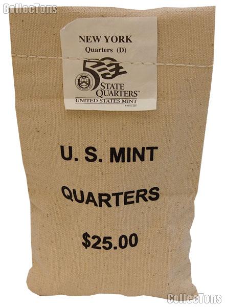 Unopened $25 U.S. Mint Bag of 2001-D New York State Quarters Uncirculated