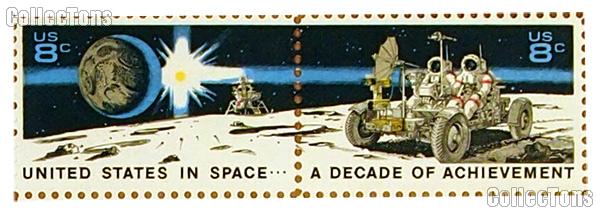 1971 United States in Space a Decade of Achievement 8 Cent US Postage Stamp MNH Sheet of 50 Scott #1434 - #1435