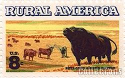 1973 Rural America Issue - Angus and Longhorn Cattle 8 Cent US Postage Stamp MNH Sheet of 50 Scott #1504