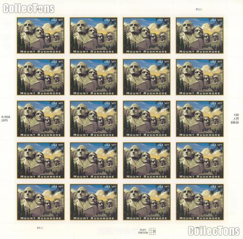 2008 Mount Rushmore $4.80 US Postage Stamp Unused Sheet of 20 Scott #4268