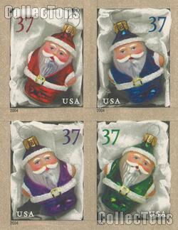 2004 Christmas - Santa Ornaments 37 Cent US Postage Stamp Unused Sheet of 20 Scott #3883 - #3886