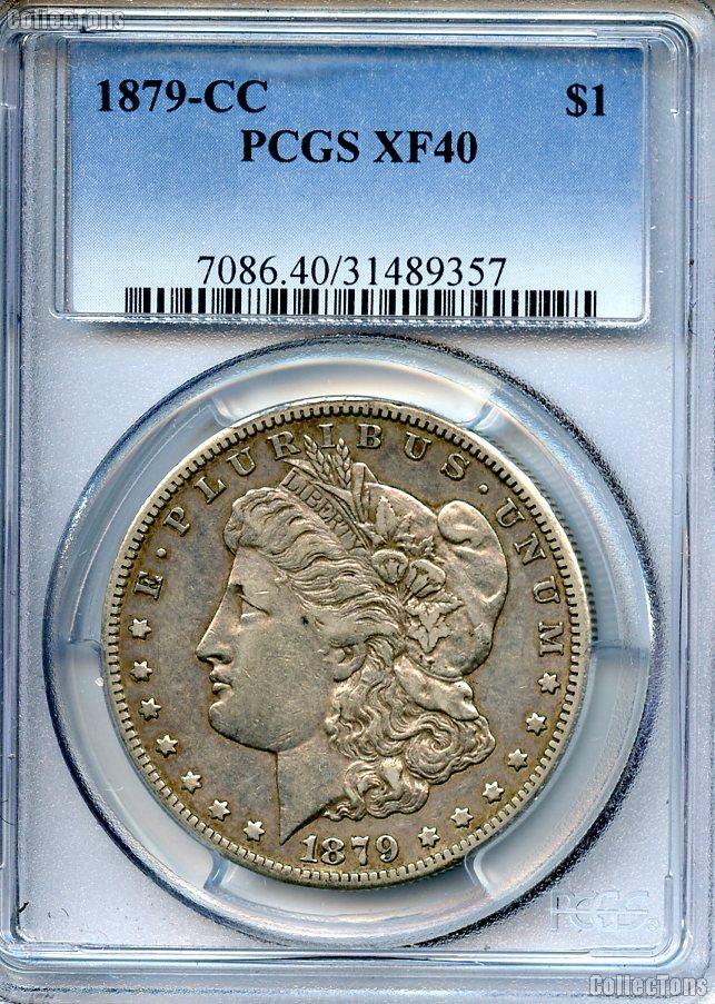 1879-CC Morgan Silver Dollar in PCGS XF 40