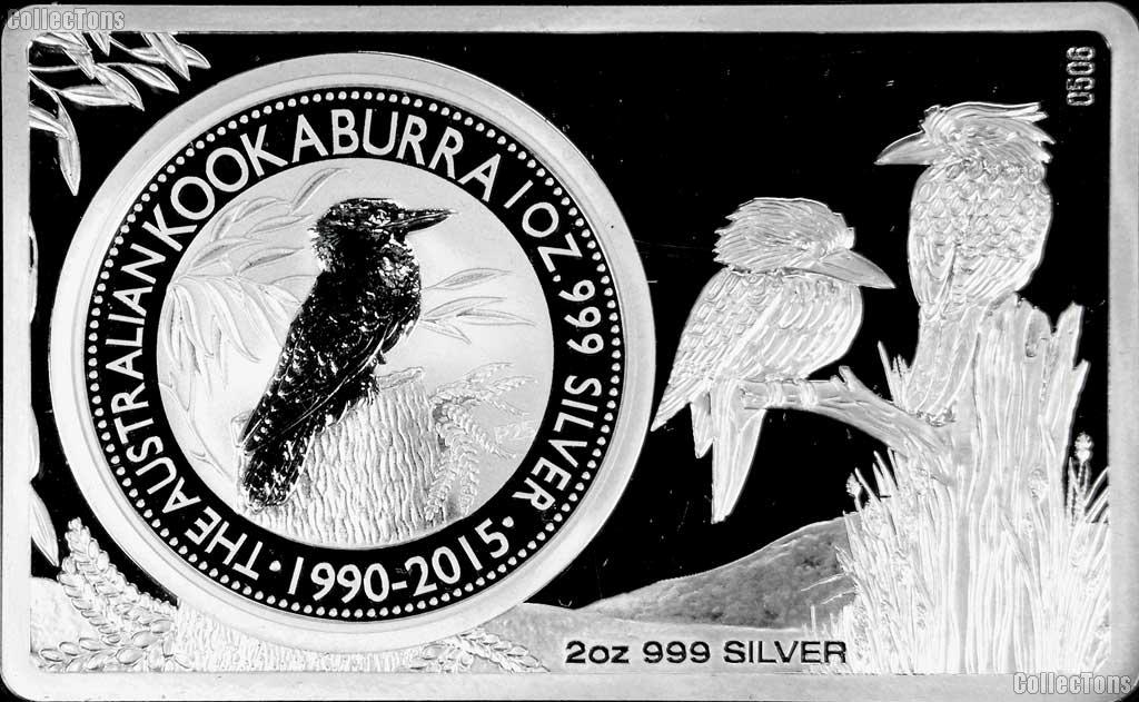 2015 Australian Kookaburra 25th Anniversary Silver Coin & Bar Set