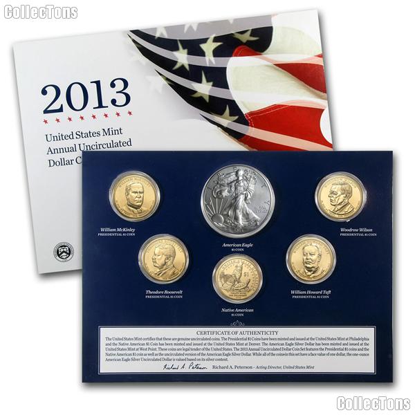 2013 United States Mint Annual Uncirculated Dollar Coin Set & Silver Eagle