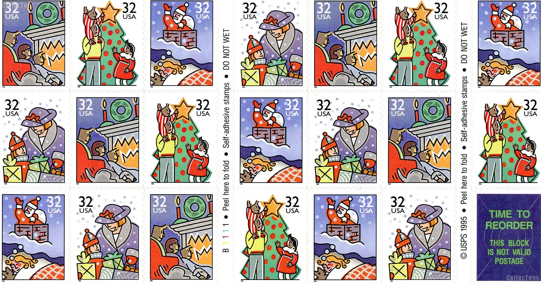 1996 Christmas Scenes 32 Cent US Postage Stamp MNH Booklet of 20 Scott #3116a