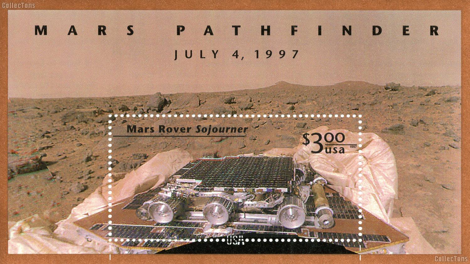 1997 Mars Rover Sojourner 3 Dollar US Postage Stamp Unused Sheet of 1 Scott #3178