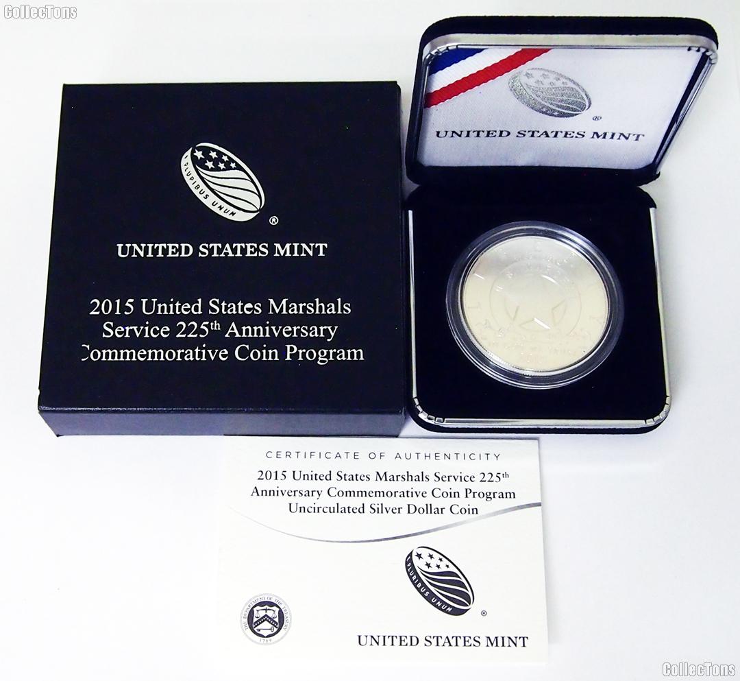 2015-P United States Marshals Service 225th Anniversary Uncirculated Commemorative Silver Dollar Coin