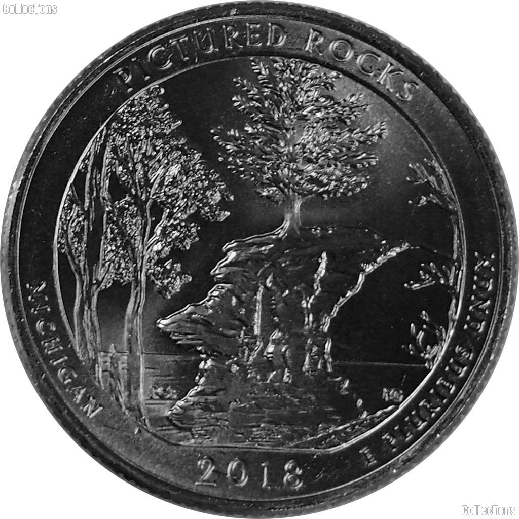 2018-P Michigan Pictured Rocks National Lakeshore Quarter GEM BU America the Beautiful