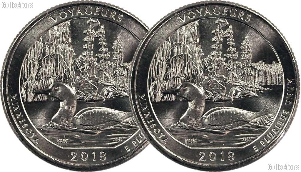 2018 P & D Minnesota Voyageurs National Park Quarter GEM BU America the Beautiful