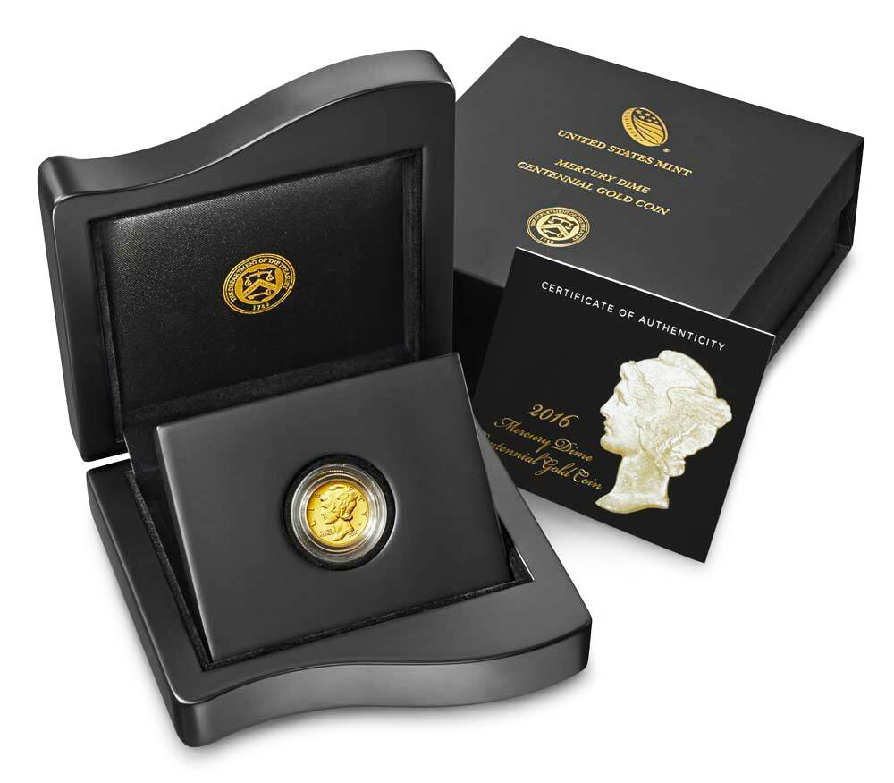 2016-W Mercury Dime Centennial GOLD Coin