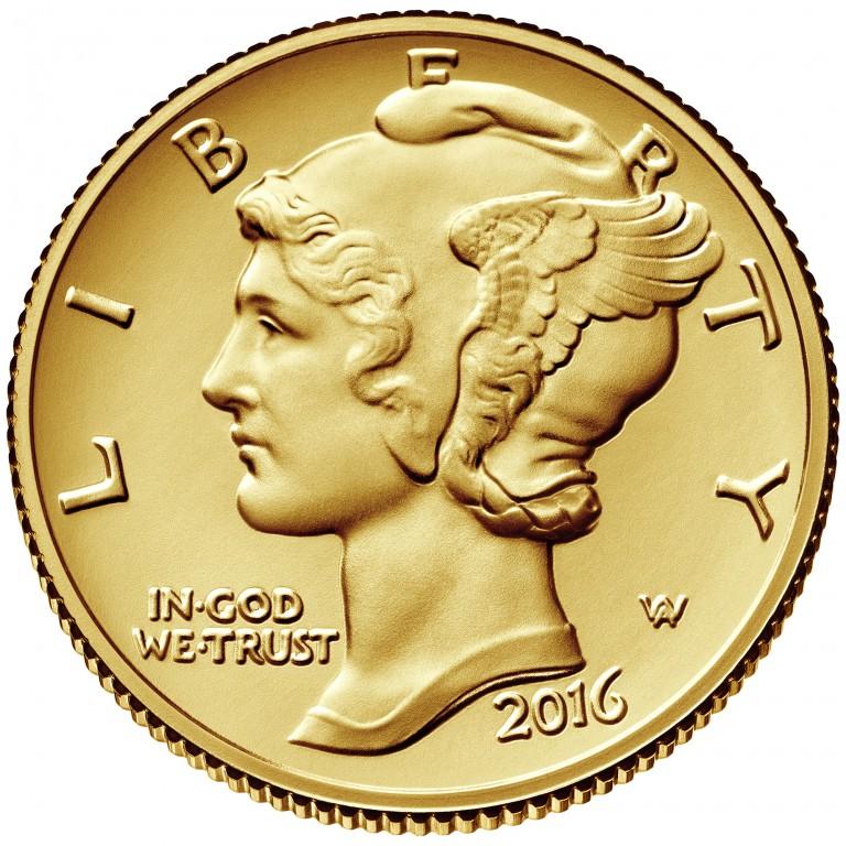 2016-W Mercury Dime Centennial GOLD Coin