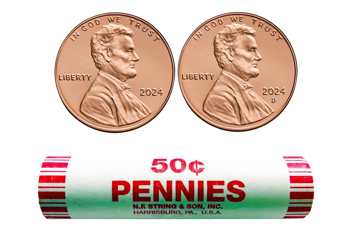 2024 P&D Lincoln Shield Cent - Union Shield Rolls