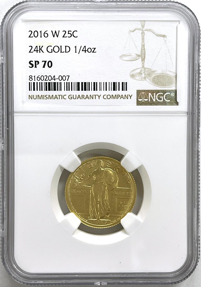 2016-W GOLD Standing Liberty Quarter in NGC SP 70