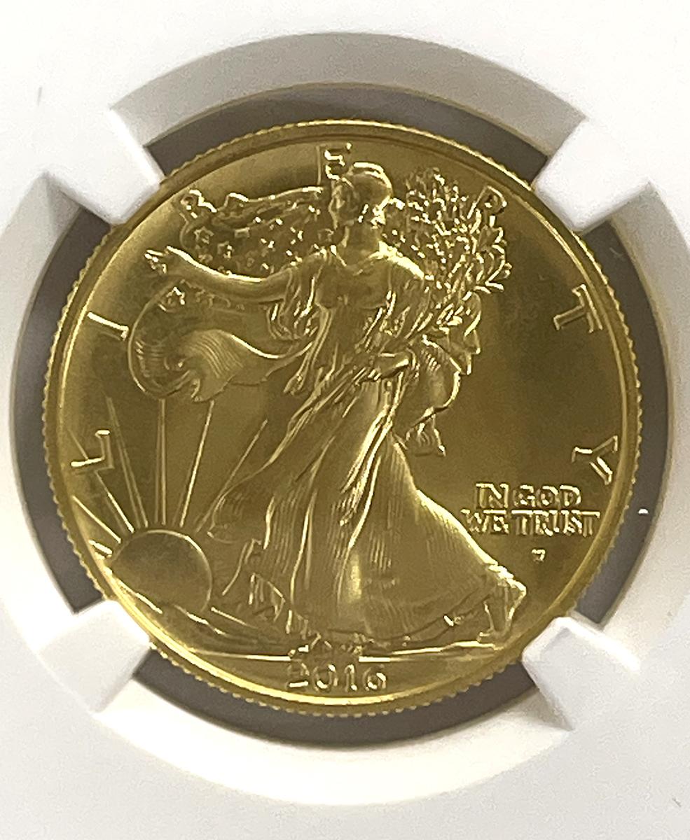 2016-W GOLD Walking Liberty Half Dollar in NGC SP 70