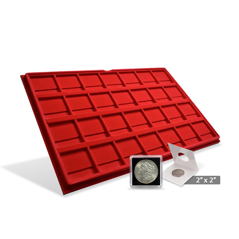 Horizonta Coin Tray for 2x2 Coin Holders in Red