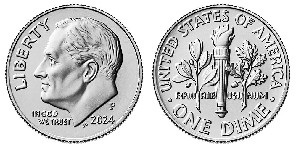 2024-P Roosevelt Dime GEM BU 2024 Dime Perfect for Album